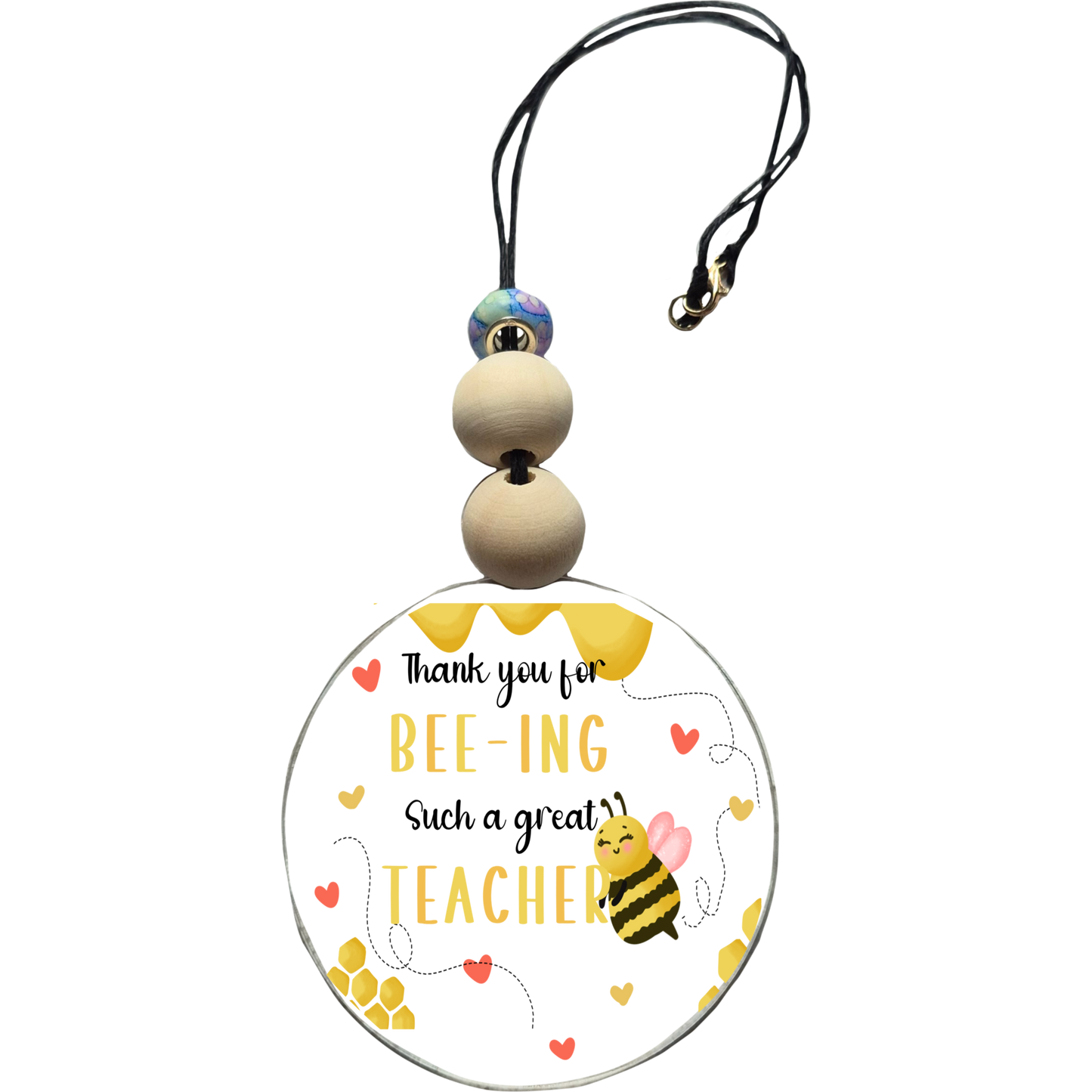 Teacher Bee UV Transfer | UV DTF Keychain Transfer
