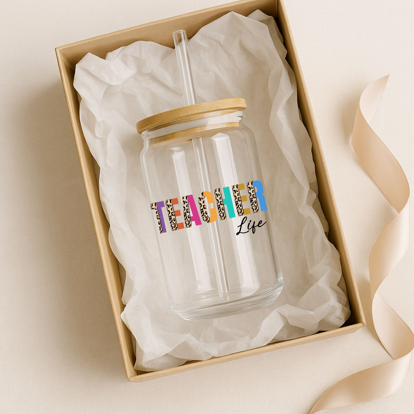 Teacher Life | Teacher Gift | Glass Can Tumbler | Libby Glass
