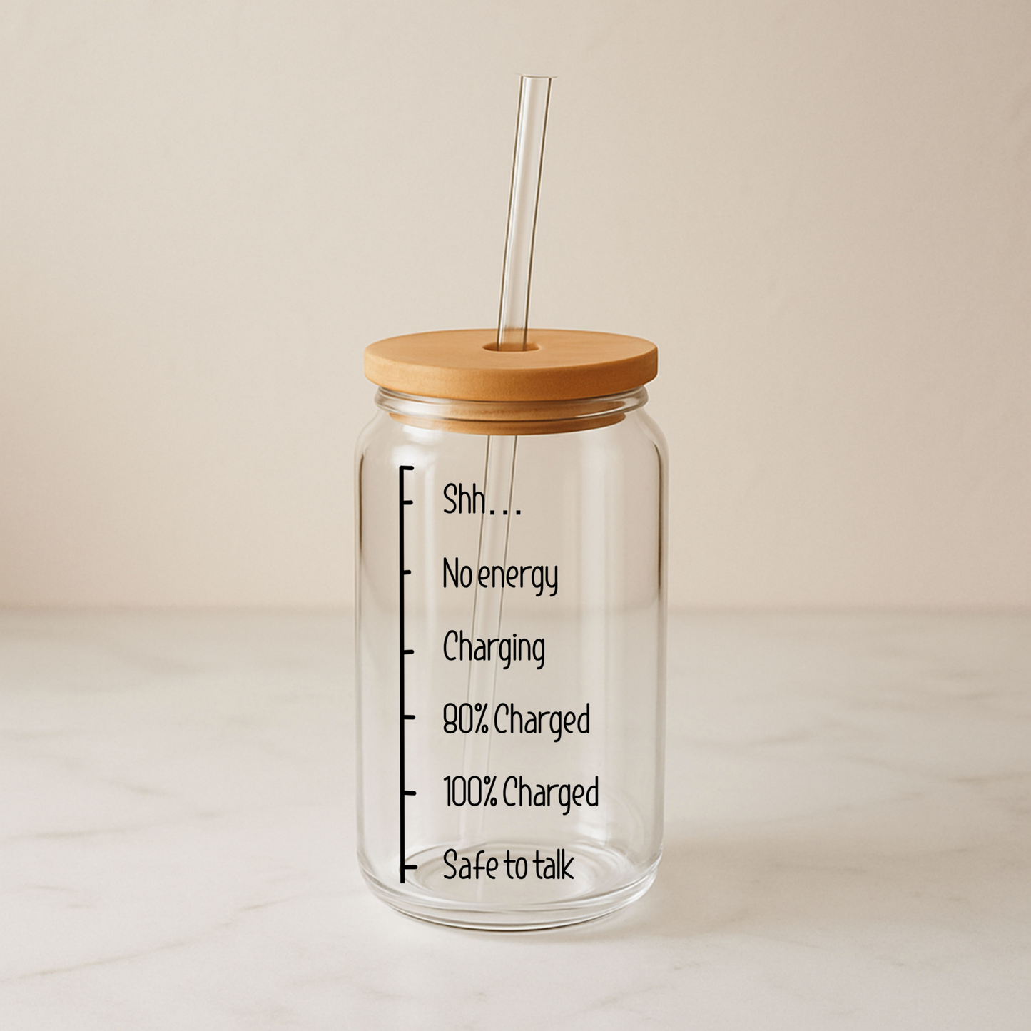 Safe to Talk Glass Tumbler | 16oz Glass Can