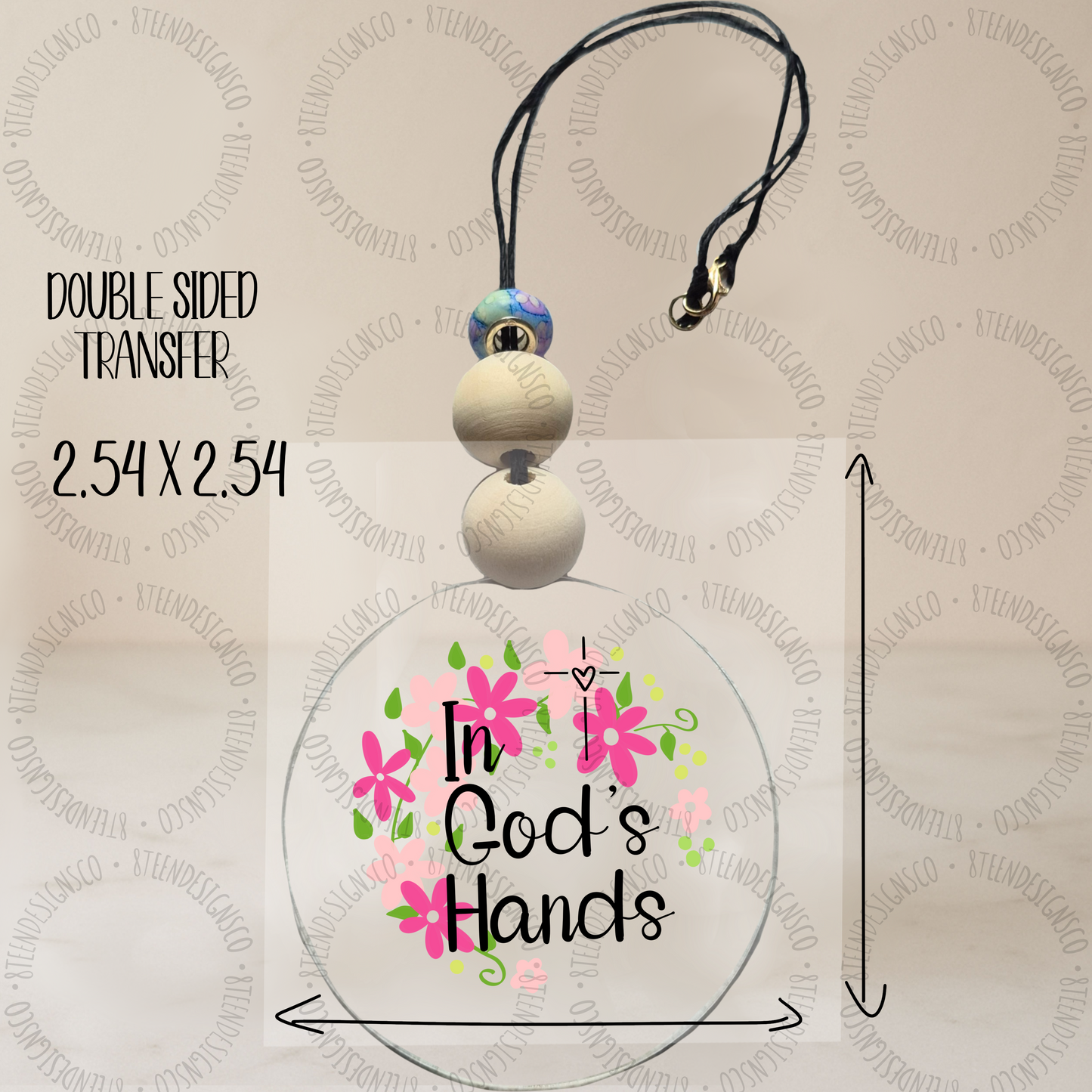 In Godβs Hands | Car Charm UV DTF Transfer Wrap