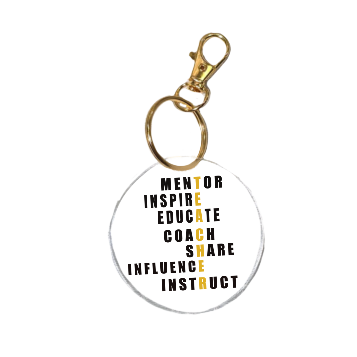 Teacher Inspire UV Transfer | UV DTF Keychain Transfer (White Writing)