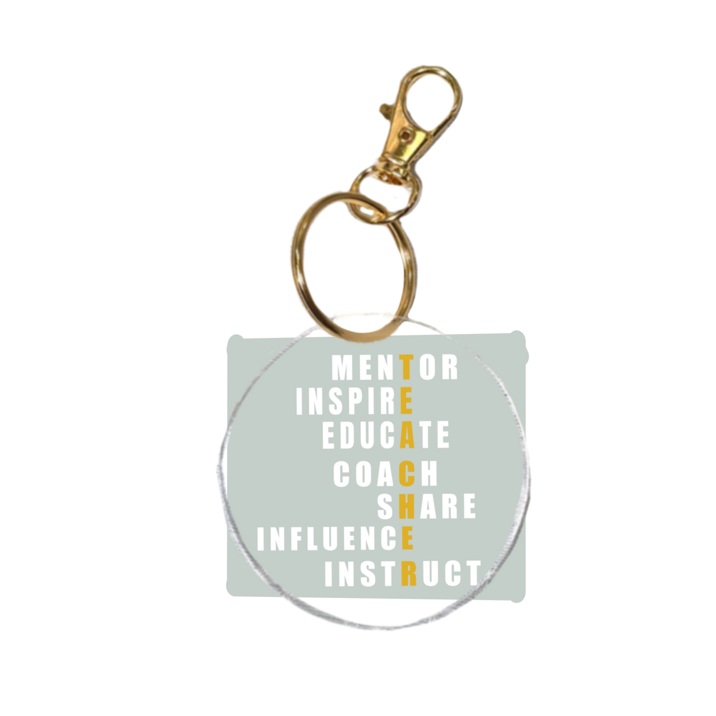 Teacher Keychain | Teacher Gift Acrylic Keychain (white lettering)