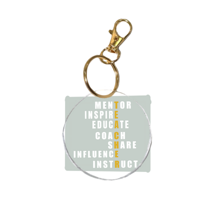 Teacher Keychain | Teacher Gift Acrylic Keychain (white lettering)