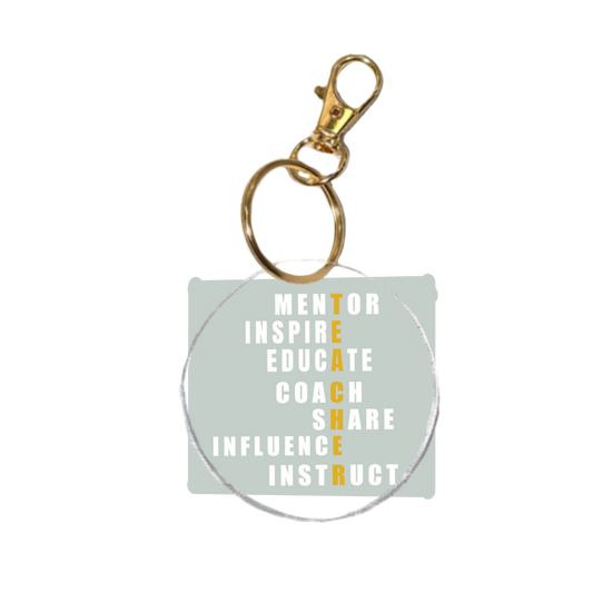 Teacher Keychain | Teacher Gift Acrylic Keychain (white lettering)