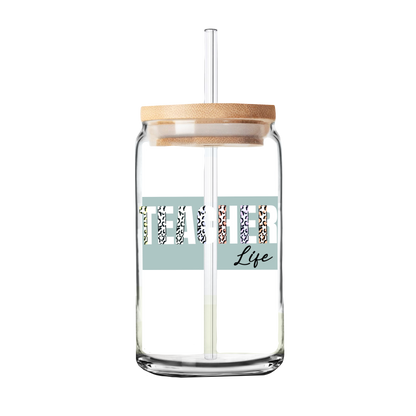 Teacher Life | Teacher Gift | Glass Can Tumbler | Libby Glass white lettering