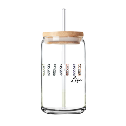 Teacher Life | Teacher Gift | Glass Can Tumbler | Libby Glass white lettering