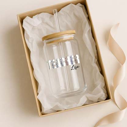 Teacher Life UV DTF Transfer | Glass Can Wrap Transfer Only (White Writing)