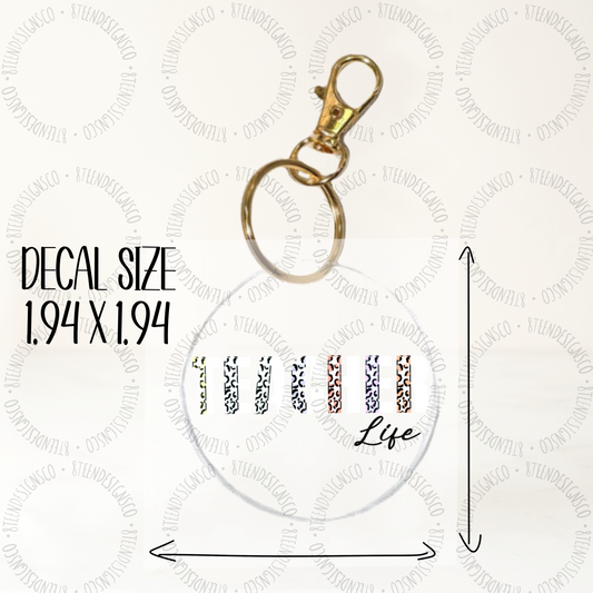 Teacher Life UV Transfer | UV DTF Keychain Transfer (White Writing)