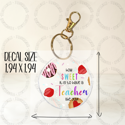 Sweet Teacher UV Transfer | UV DTF Keychain Transfer