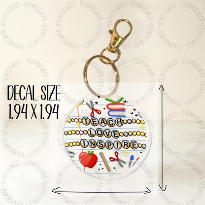 Teacher Bracelet UV Transfer | UV DTF Keychain Transfer