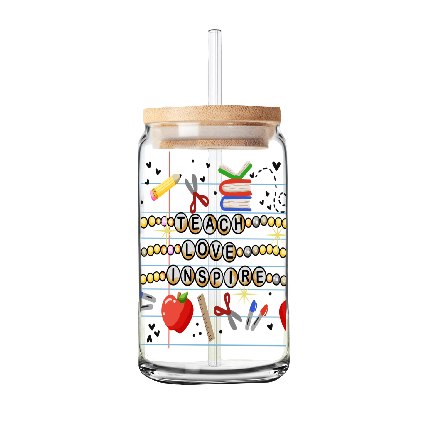 Teacher Bracelet | Teacher Gift | Glass Can Tumbler | Libby Glass