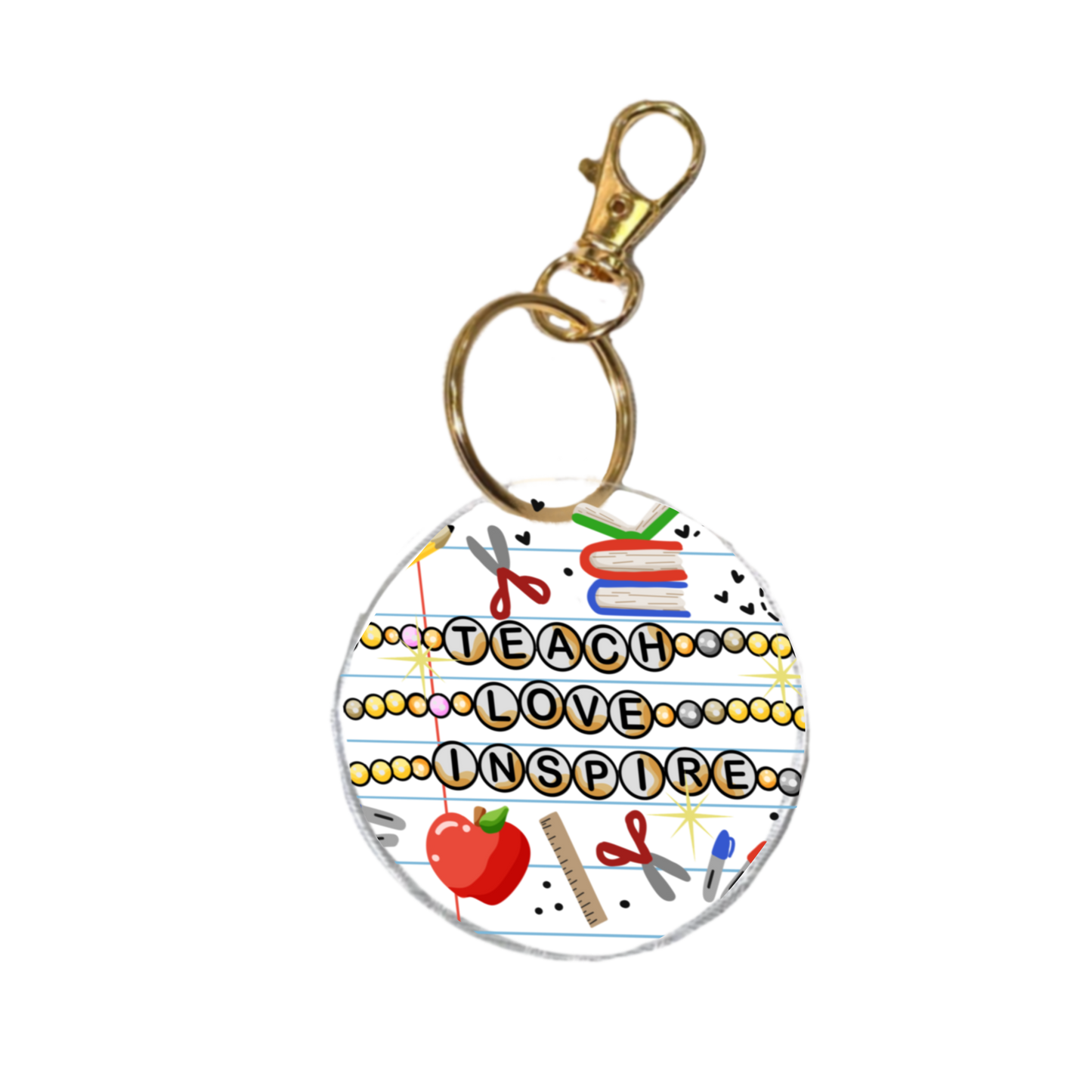 Teach Love Inspire Teacher Keychain | Teacher Gift Acrylic Keychain