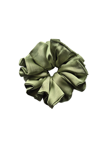 Luxe The Annex Scrunchie | Sage Green Satin Scrunchie | Soft Neutral Hair Accessory