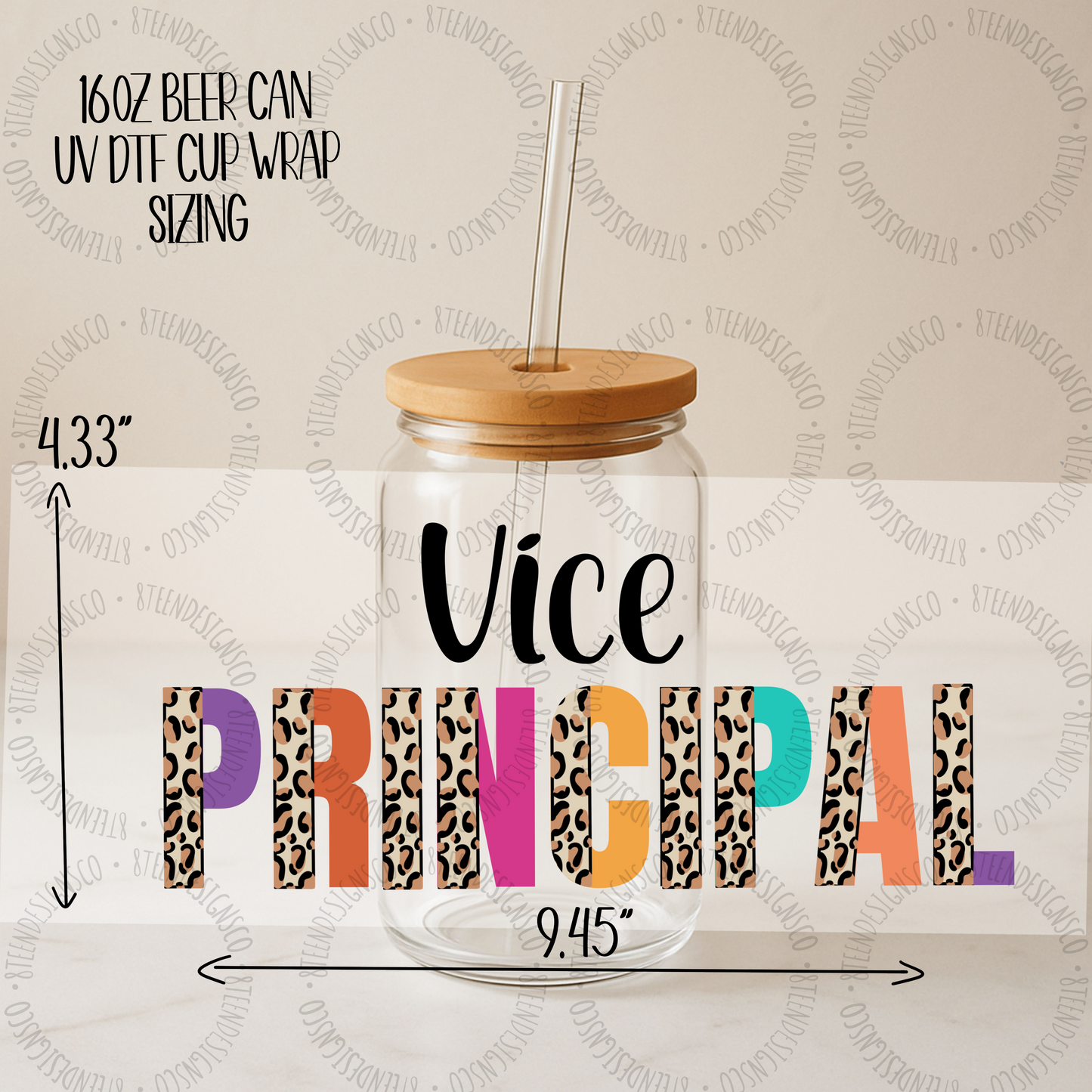 Vice Principal UV DTF Transfer | Glass Can Wrap Transfer Only
