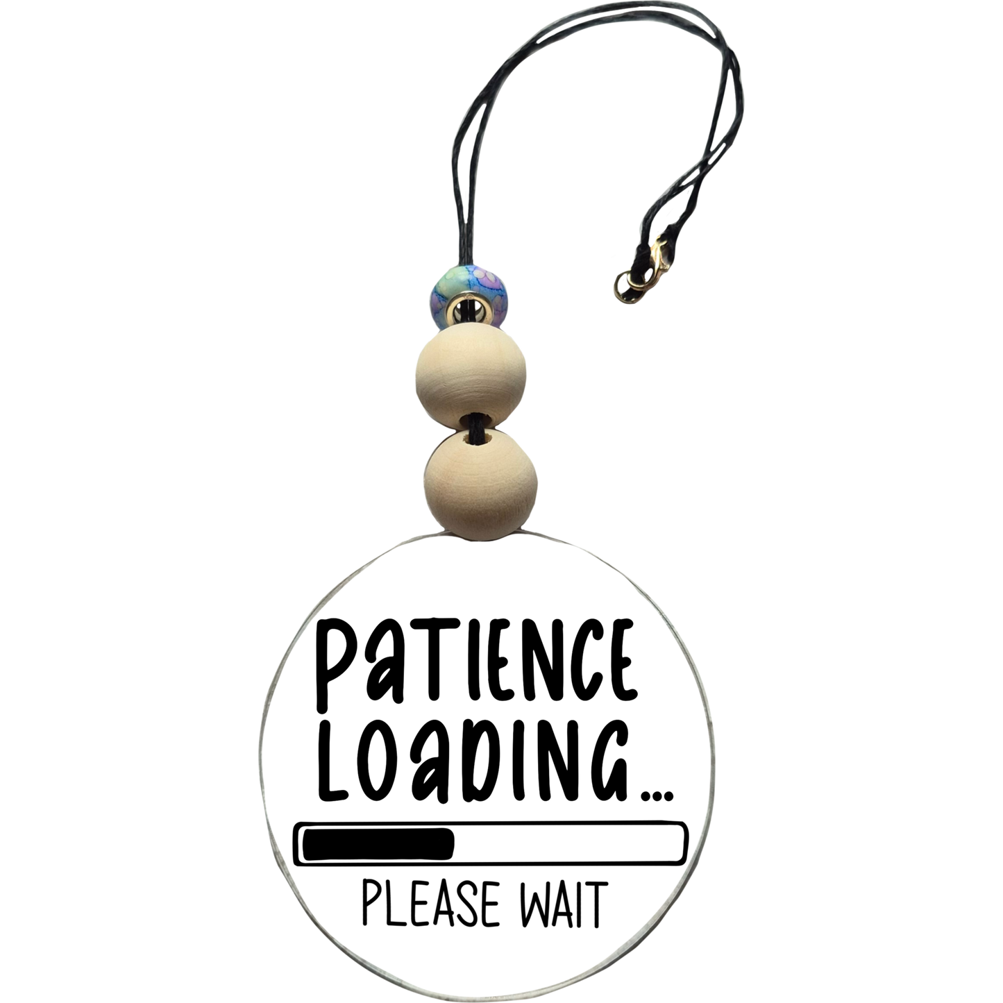 Patience Loading Car Charm | Rearview Mirror Hanging Accessory | Aesthetic Car Decor | Cute Gift for Her | Handmade Car Accessory