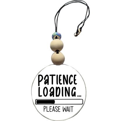 Patience Loading Car Charm | Rearview Mirror Hanging Accessory | Aesthetic Car Decor | Cute Gift for Her | Handmade Car Accessory