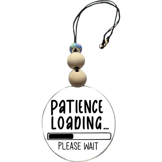 Patience Loading Car Charm | Rearview Mirror Hanging Accessory | Aesthetic Car Decor | Cute Gift for Her | Handmade Car Accessory