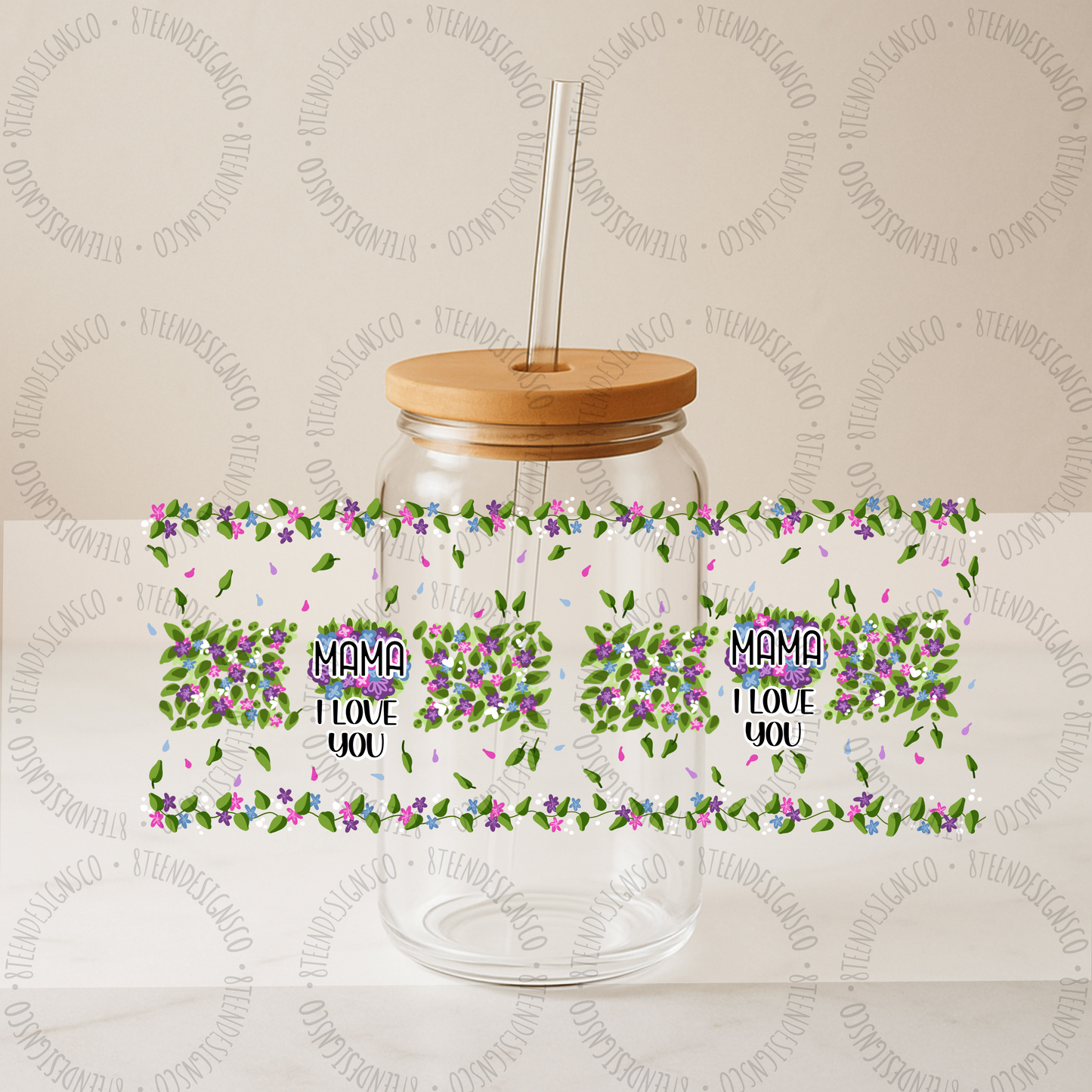 Mother’s Day UV DTF GLASS CAN Transfer Wrap Collection 💕 | Bundle of 7 Glass Can Transfers | Transfer ONLY