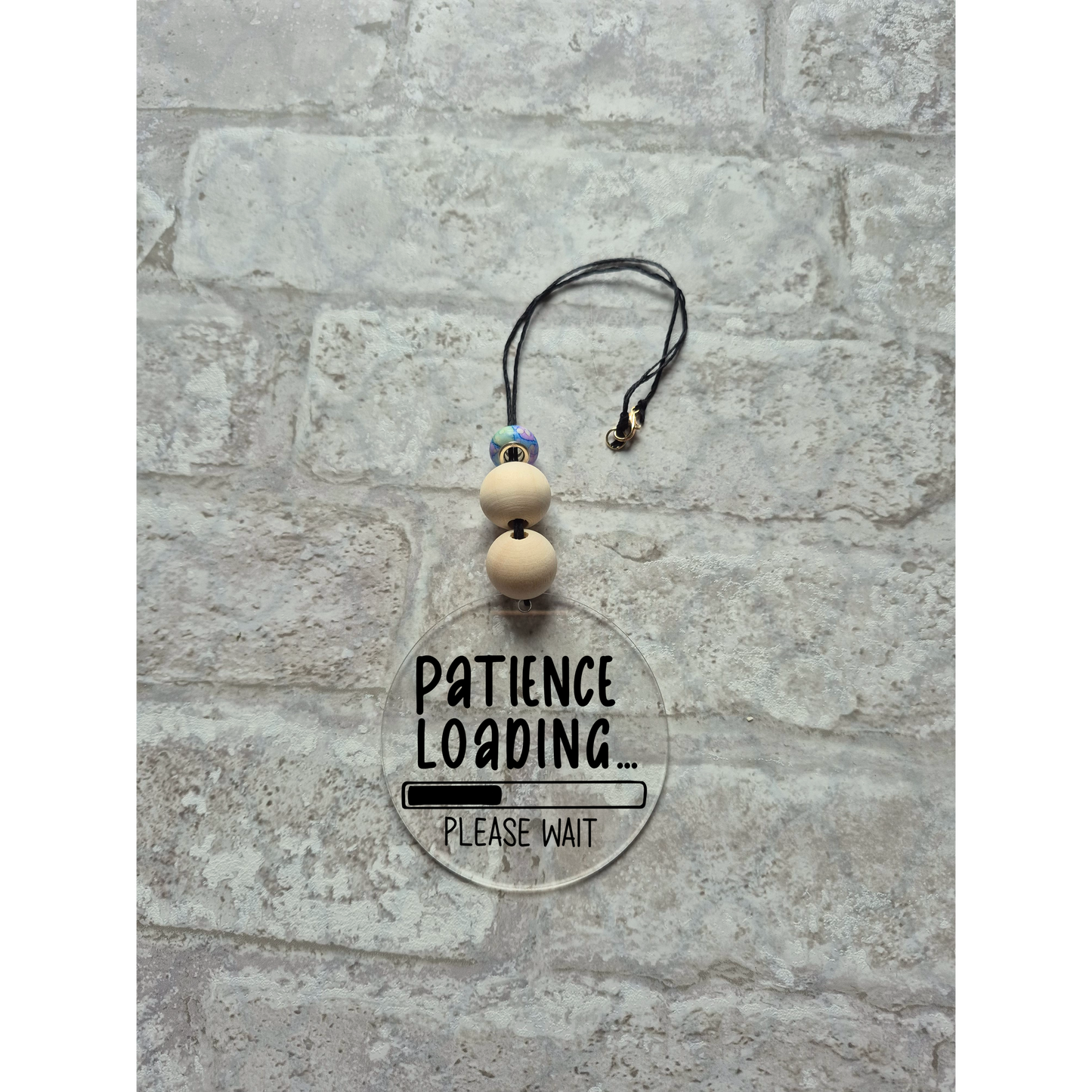 Patience Loading Car Charm | Rearview Mirror Hanging Accessory | Aesthetic Car Decor | Cute Gift for Her | Handmade Car Accessory
