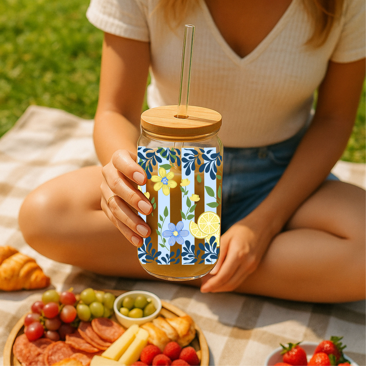 Lemon Bloom | Glass Tumbler