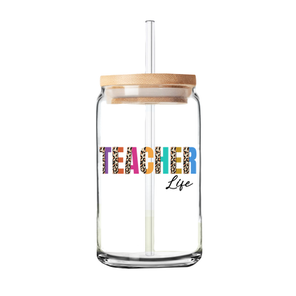 Teacher Life | Teacher Gift | Glass Can Tumbler | Libby Glass