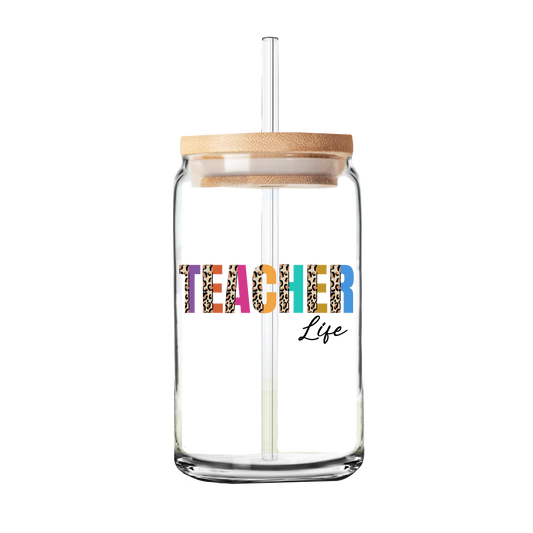 Teacher Life | Teacher Gift | Glass Can Tumbler | Libby Glass