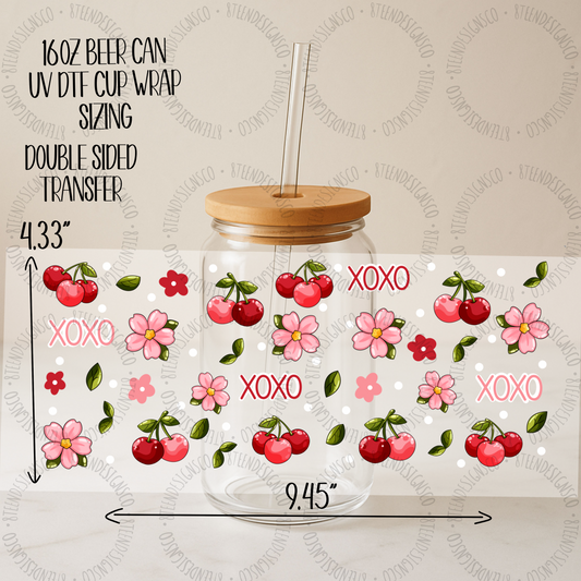 Cherry Blossom | Glass Can UV DTF Transfer