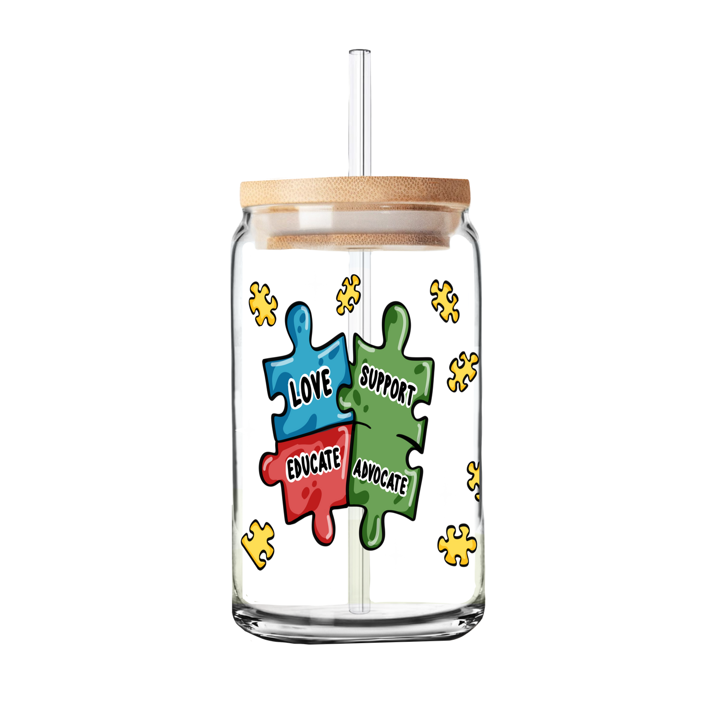 Autism Awareness Collection | Puzzle Piece Glass Tumbler