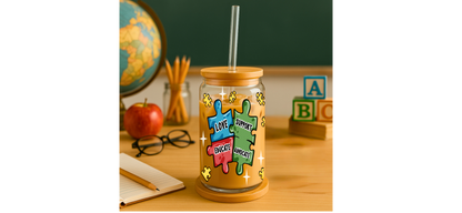 Autism Awareness Collection | Puzzle Piece Glass Tumbler
