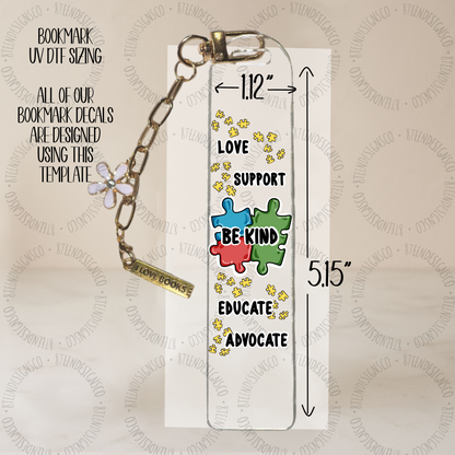 Autism Awareness Collection | Bookmark UV DTF Transfer Bundle