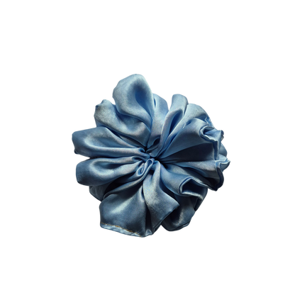 Luxe Harbourfront Scrunchie | Light Blue Satin Scrunchie | Soft Minimal Hair Accessory