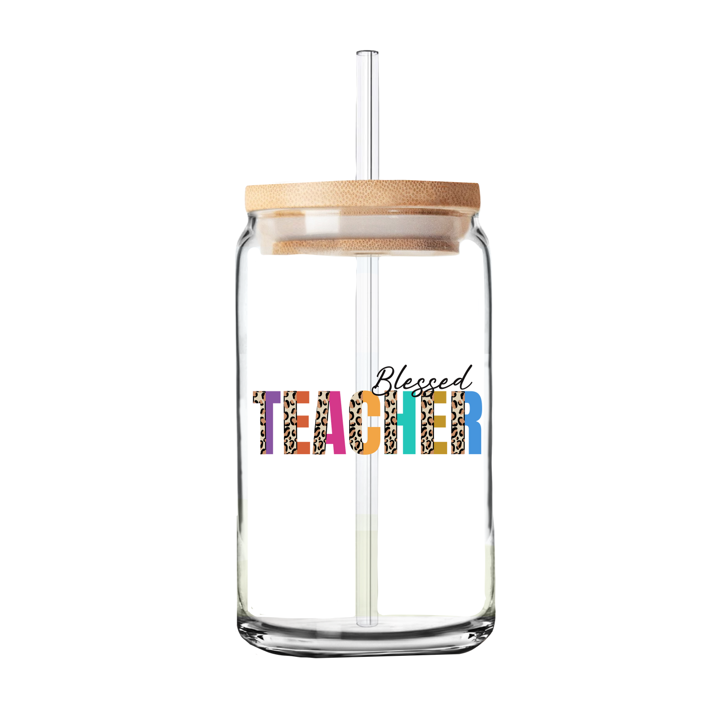 Blessed Teacher UV DTF Transfer | Glass Can Wrap Transfer Only