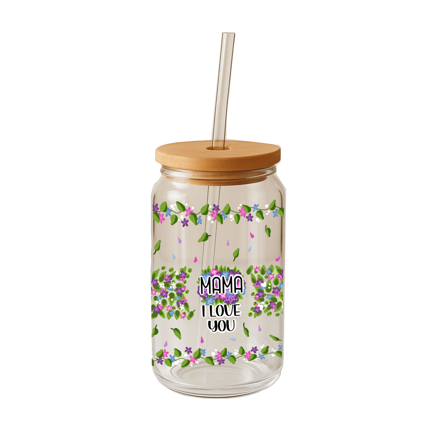 Mother’s Day Glass Can | Personalized Custom Name Tumbler Gift for Mom