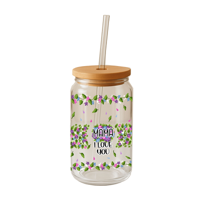 Mother’s Day Glass Can | Personalized Custom Name Tumbler Gift for Mom