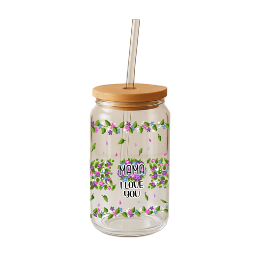 Mother’s Day Glass Can | Personalized Custom Name Tumbler Gift for Mom