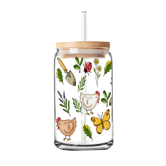 Farm Garden | Cottagecore | Glass Tumbler