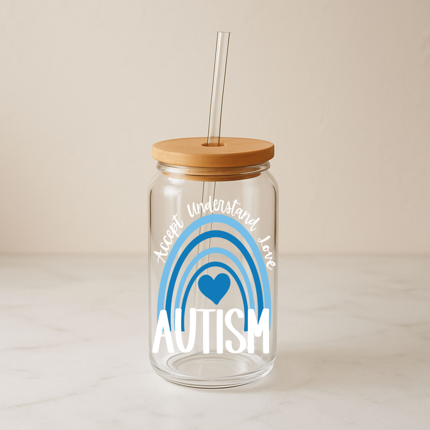 Autism Awareness Collection | Rainbow Glass Tumbler