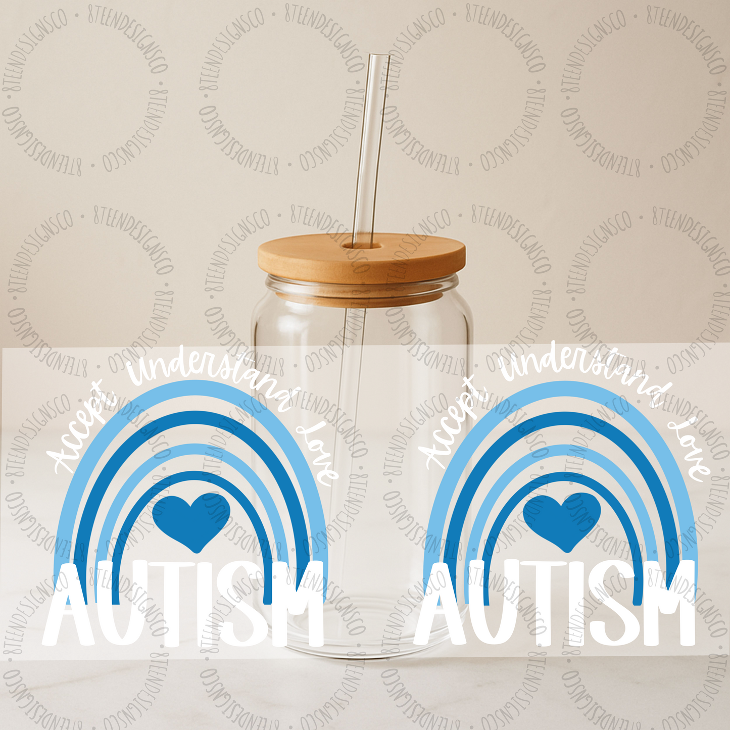 Autism Awareness Collection | Glass Can UV DTF Transfer Bundle