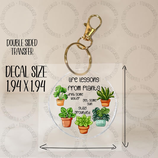 Life Lessons | Keychain UV DTF Transfer