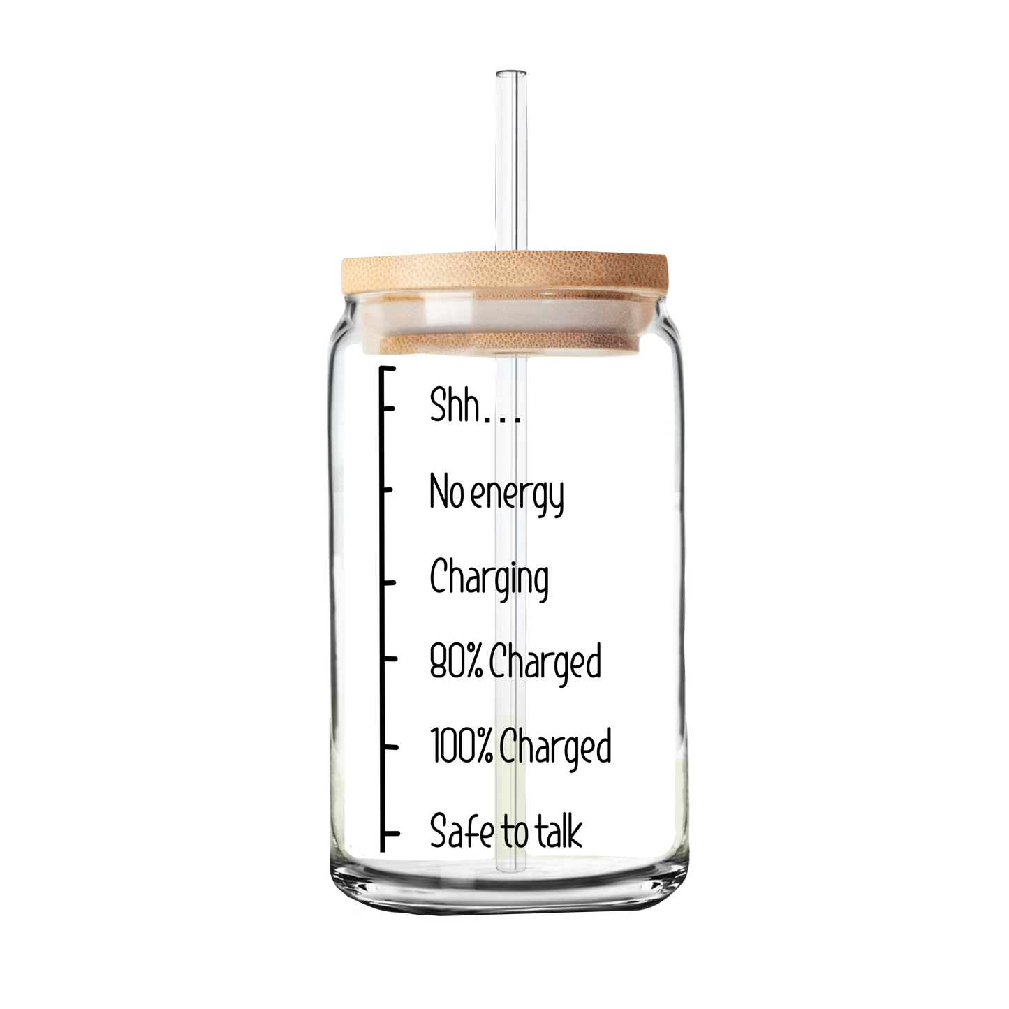Safe to Talk Glass Tumbler | 16oz Glass Can