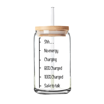 Safe to Talk Glass Tumbler | 16oz Glass Can
