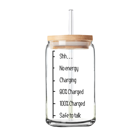 Safe to Talk Glass Tumbler | 16oz Glass Can