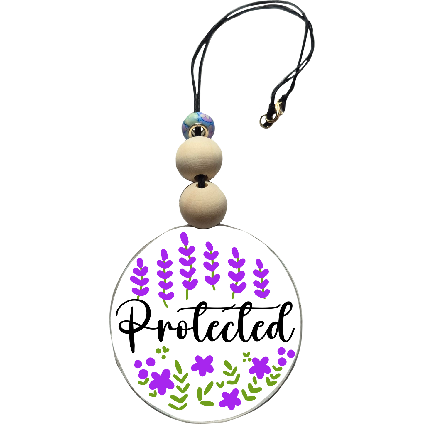 Protected Car Charm | Rearview Mirror Hanging Accessory | Aesthetic Car Decor | Cute Gift for Her | Handmade Car Accessory