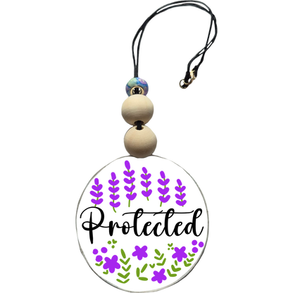 Protected Car Charm | Rearview Mirror Hanging Accessory | Aesthetic Car Decor | Cute Gift for Her | Handmade Car Accessory
