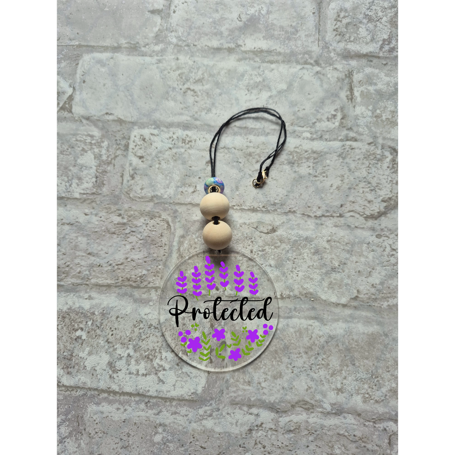 Protected Car Charm | Rearview Mirror Hanging Accessory | Aesthetic Car Decor | Cute Gift for Her | Handmade Car Accessory