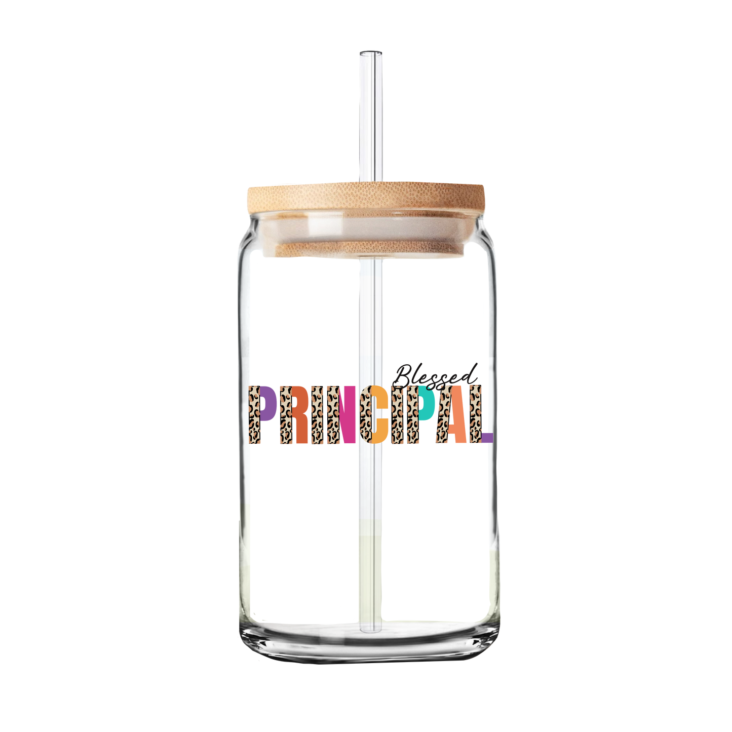 Blessed Principal UV DTF Transfer | Glass Can Wrap Transfer Only