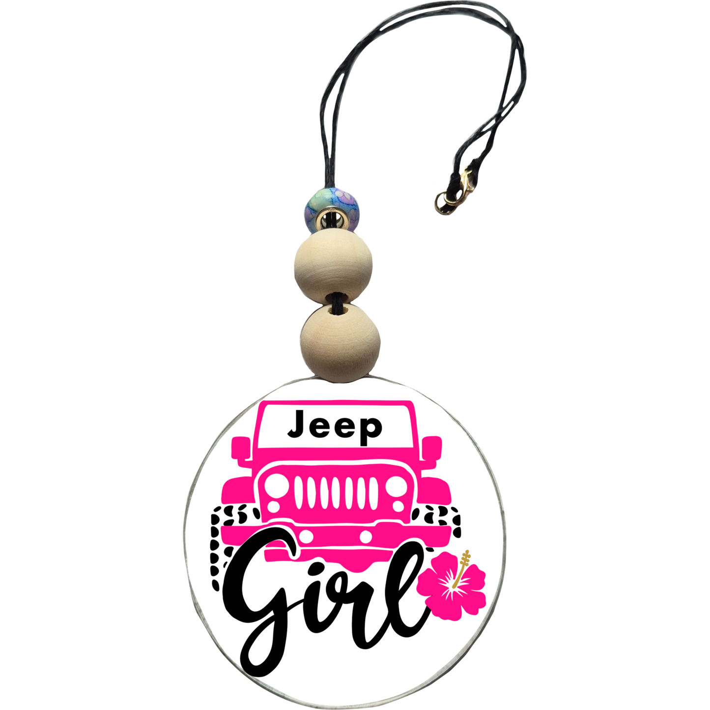Jeep Girl Car Charm | Rearview Mirror Hanging Accessory | Aesthetic Car Decor | Cute Gift for Her | Handmade Car Accessory