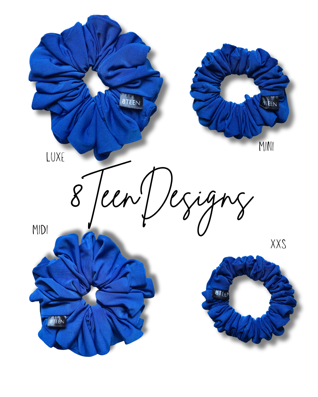 LUXE Blue Scrunchie | Classic Oversized Hair Accessory