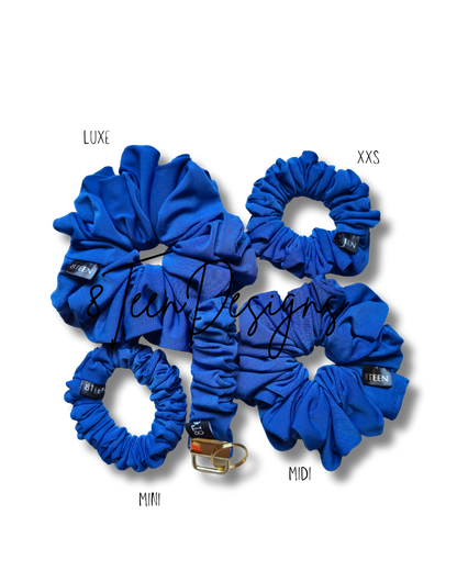 LUXE Blue Scrunchie | Classic Oversized Hair Accessory