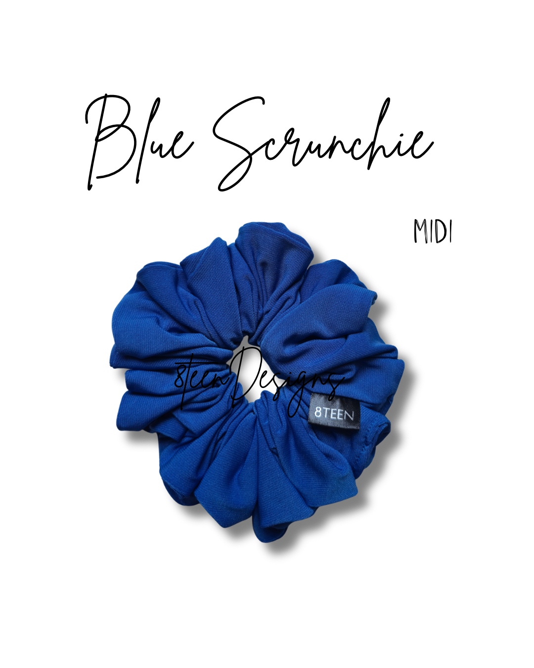 MIDI Blue Scrunchie | Blue Scrunchie | Medium Oversized Hair Accessory